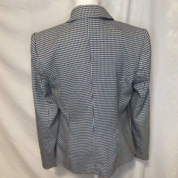 Venus Black & White Houndstooth Double-Breasted Blazer Gold Button Womens - Picture 3 of 7